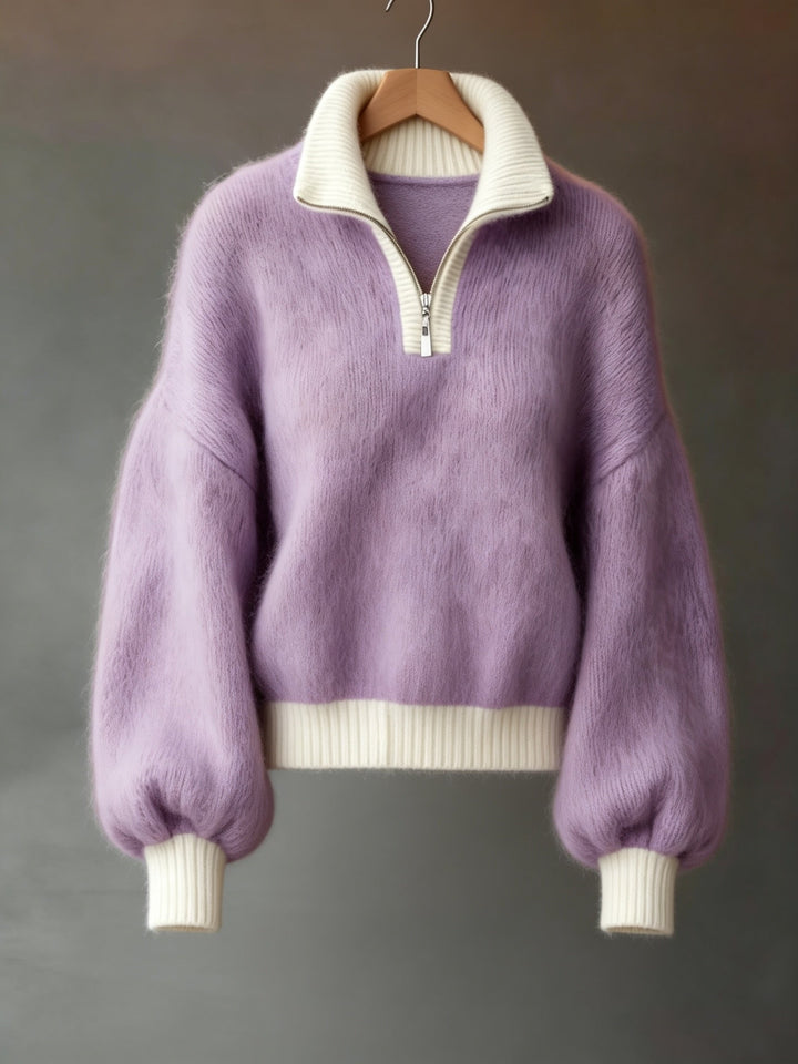 Sylvie | Sweter z pół zamkiem w luźnym stylu