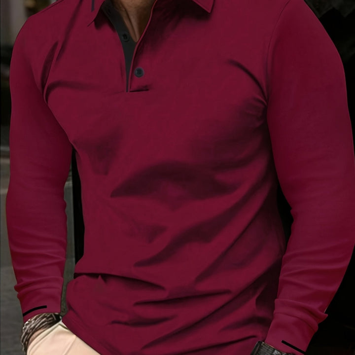 Reginald | Elegancka Koszula Polo z Długim Rękawem