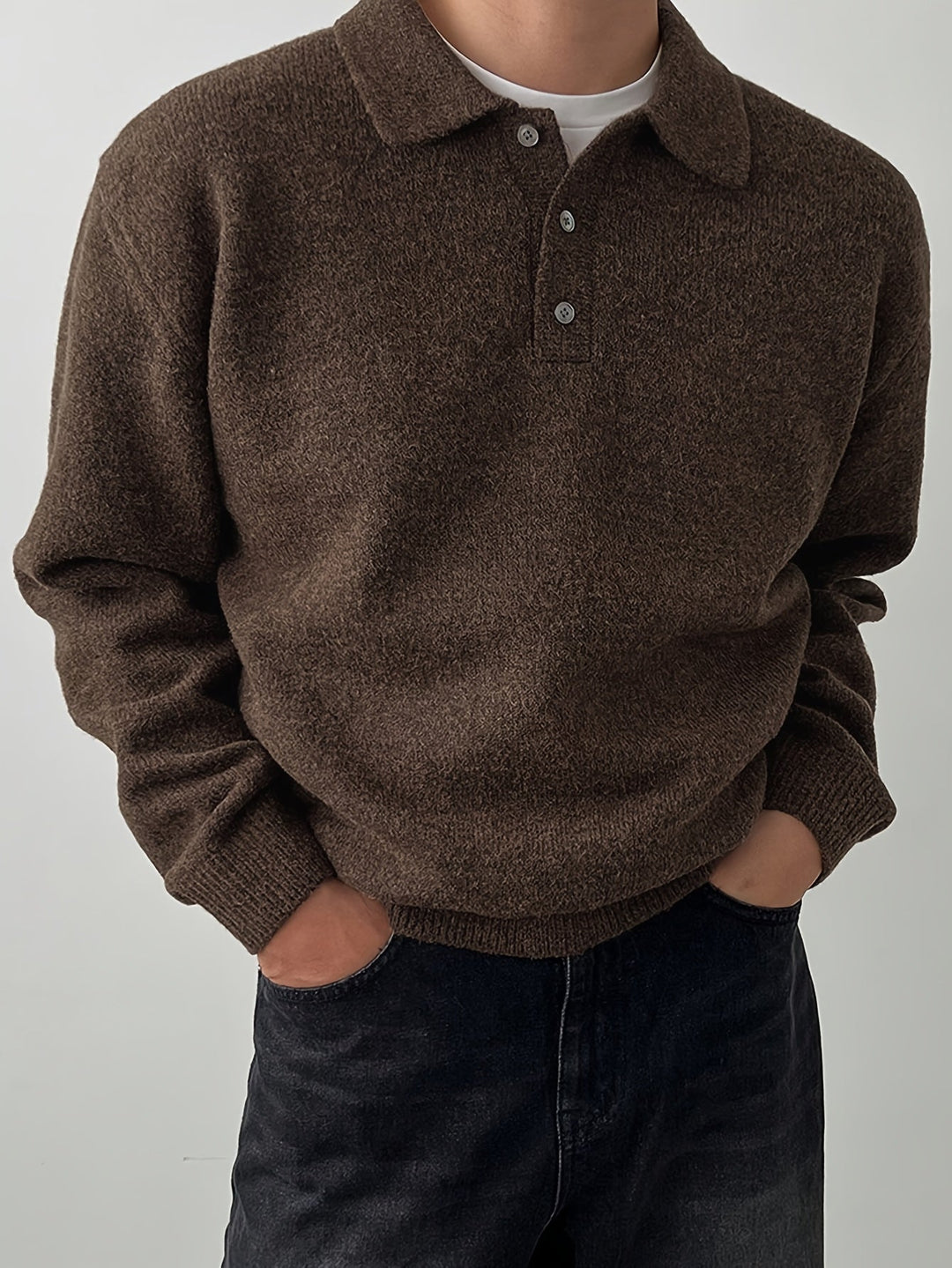 Reid | Sweter z kołnierzykiem polo