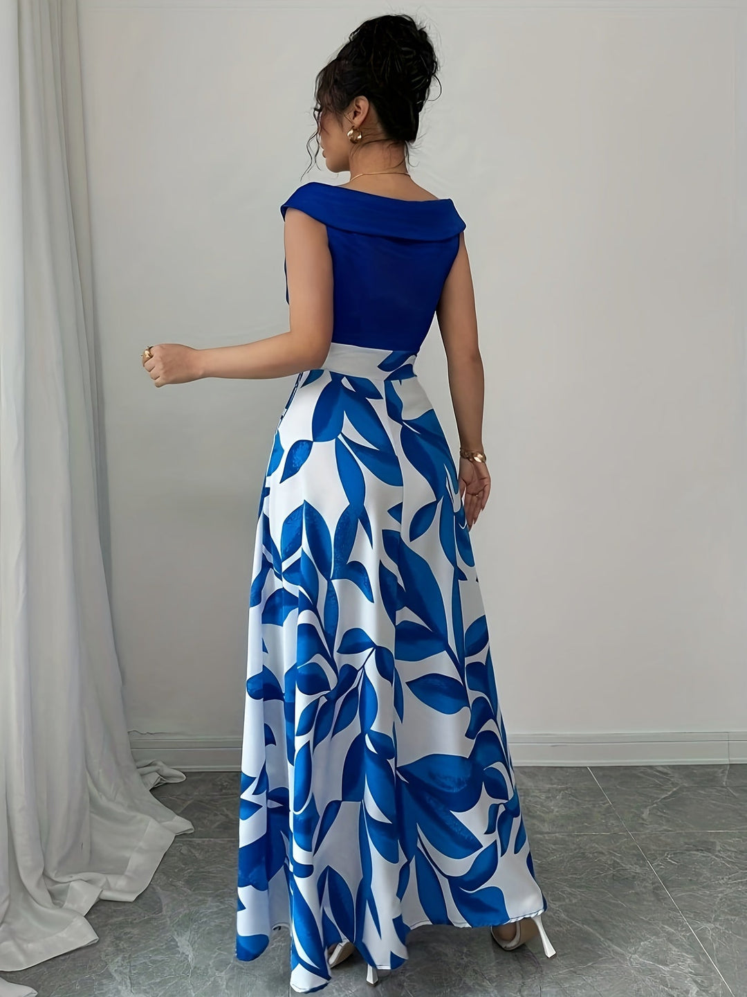 Sabrina | Elegancka sukienka maxi w liście