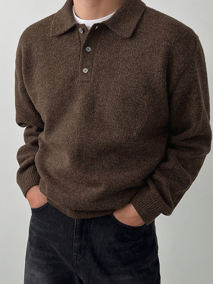 Reid | Sweter z kołnierzykiem polo