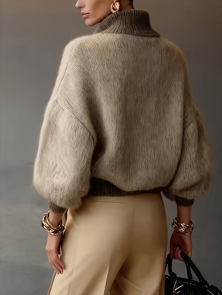Sylvie | Sweter z pół zamkiem w luźnym stylu