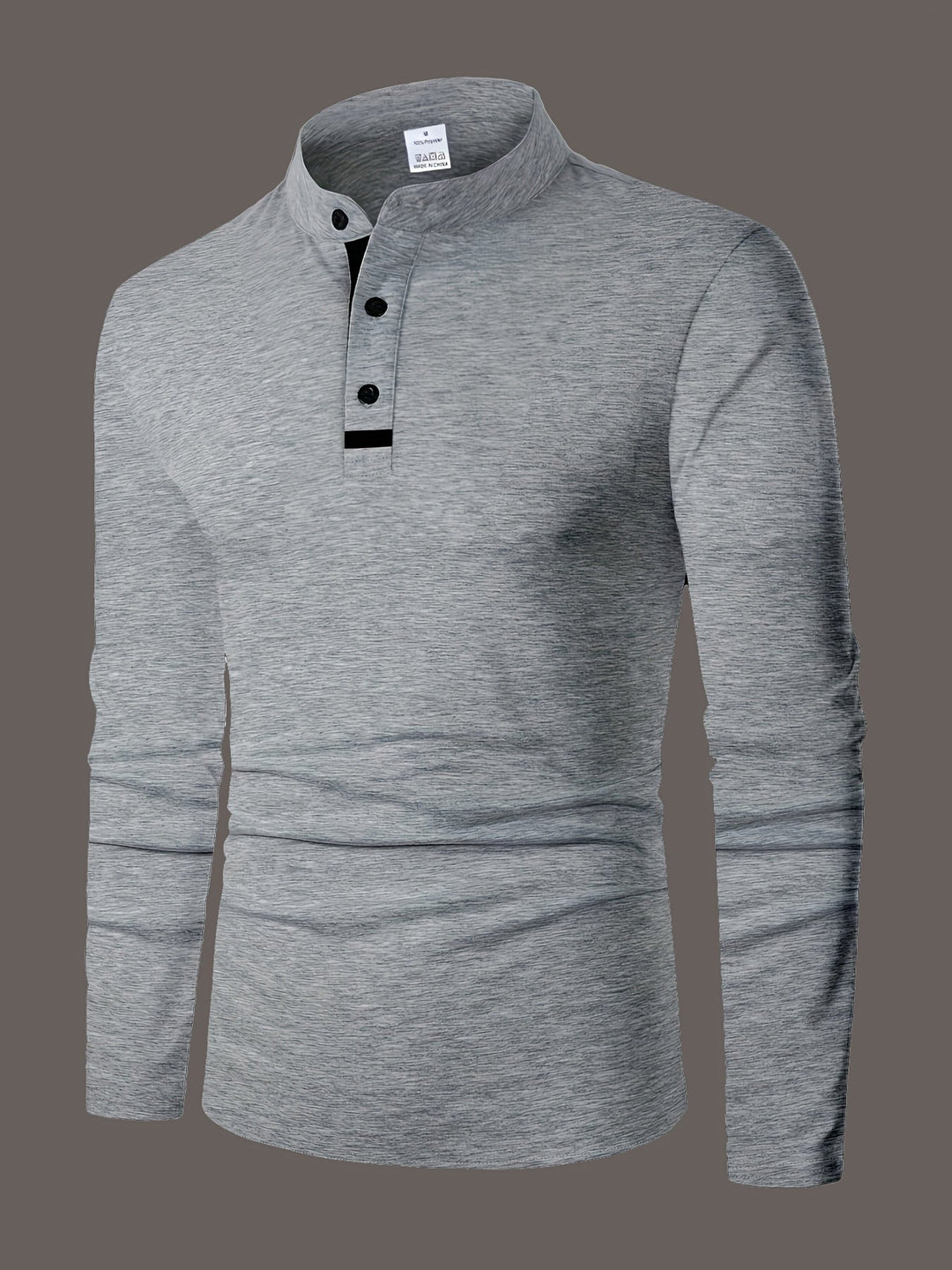 Reginald | Elegancka koszula Henley z długim rękawem