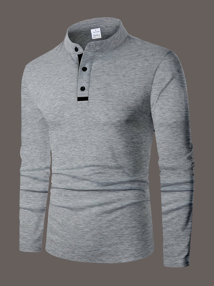 Reginald | Elegancka koszula Henley z długim rękawem