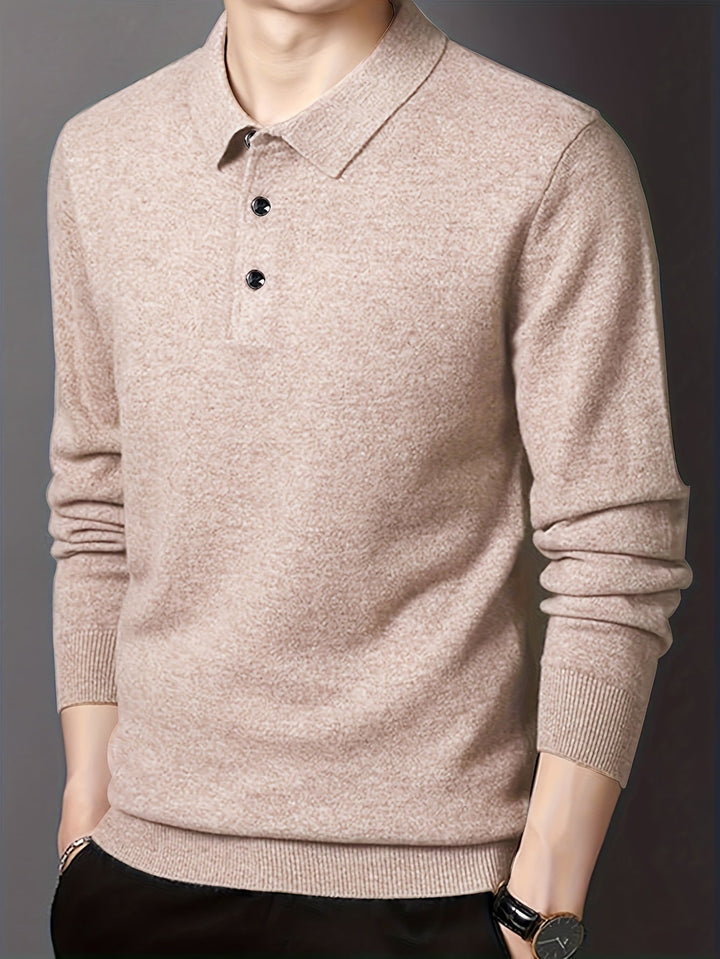 Frederick | Wyszukany Sweter Polo z Kołnierzykiem