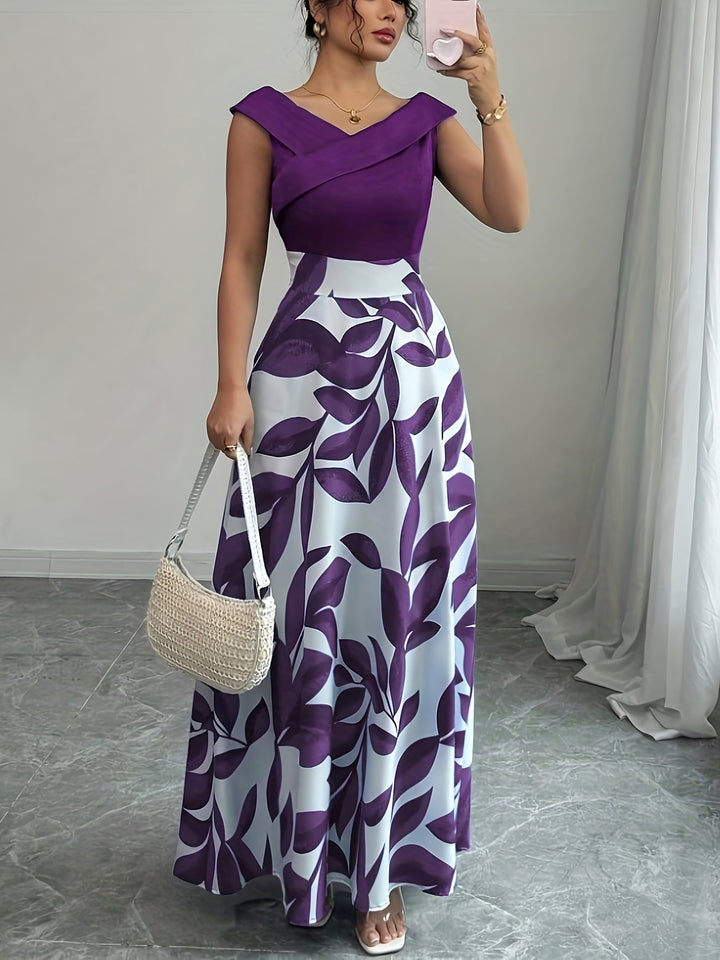 Sabrina | Elegancka sukienka maxi w liście