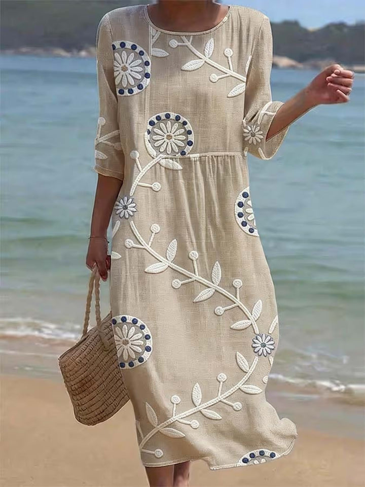Charlotte | Elegancka Sukienka z Rękawem 3/4