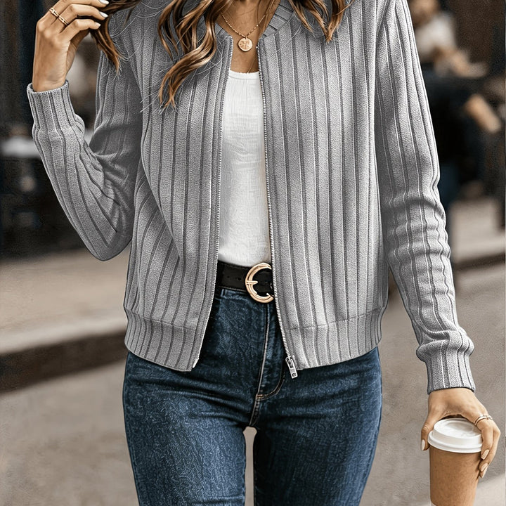 Sloane | Elegancka kurtka z ribbowanym zamkiem