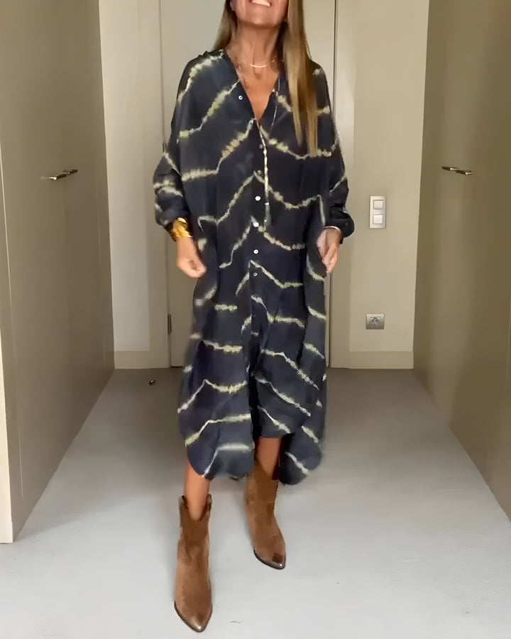 Julia | Stylowa Sukienka Oversized z Dekoltem w Serek