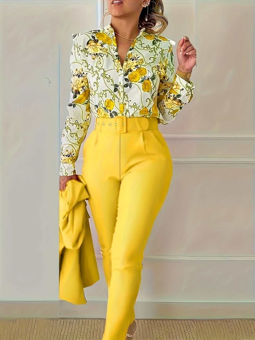Marlene | Elegancki Kwiatowy Zestaw Dwuczęściowy