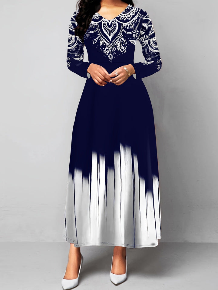 Rosalyn | Ornamentalna Sukienka A-Line Maxi
