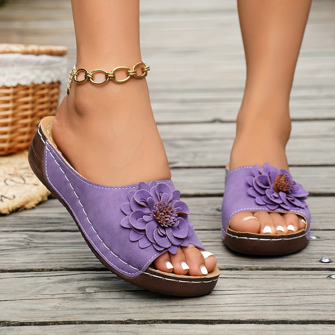 Rosalyn | Kwiatowe Wedge Sandaly