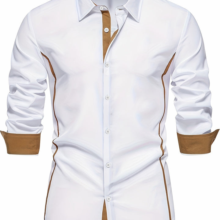 Damon | Koszula Slim Fit z Kontrastowymi Akcentami