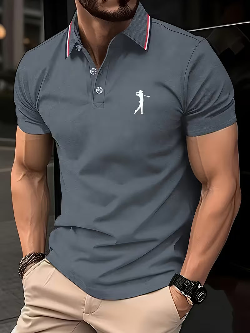 Simeon | Casual Koszula Golfowa z Krótkim Rękawem