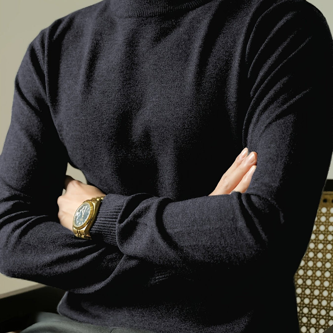 Tobias | Elegancki Sweter z Wysokim Kołnierzem