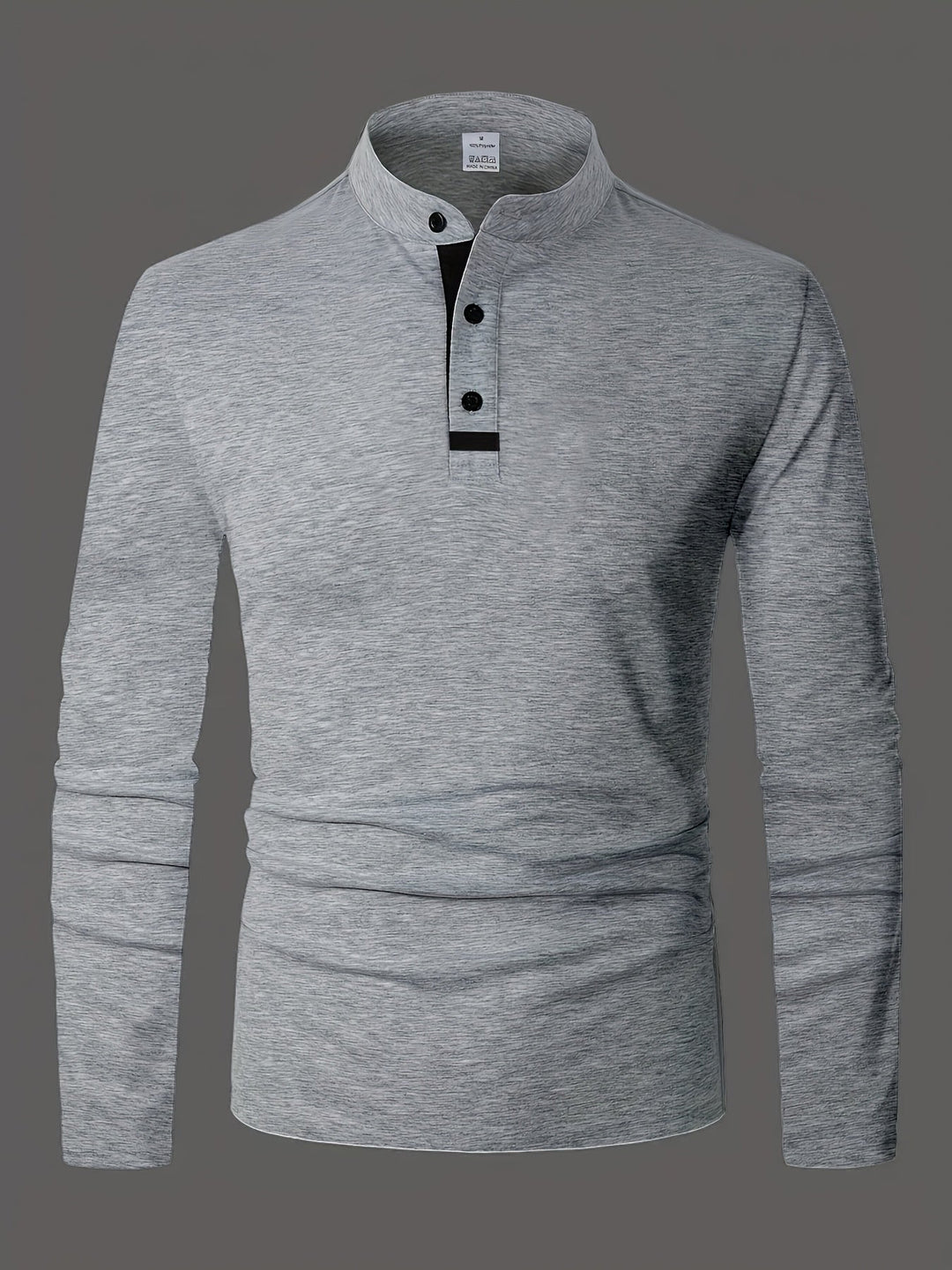Reginald | Elegancka koszula Henley z długim rękawem