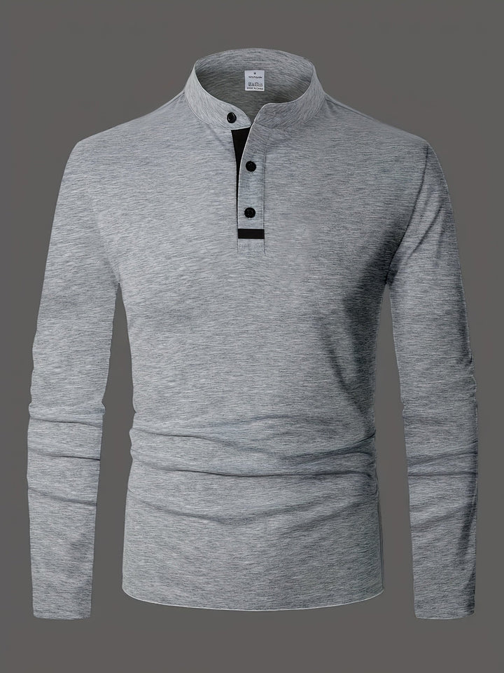 Reginald | Elegancka koszula Henley z długim rękawem