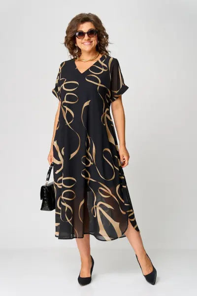 Meliora | Elegancka Sukienka z Krótkim Rękawem