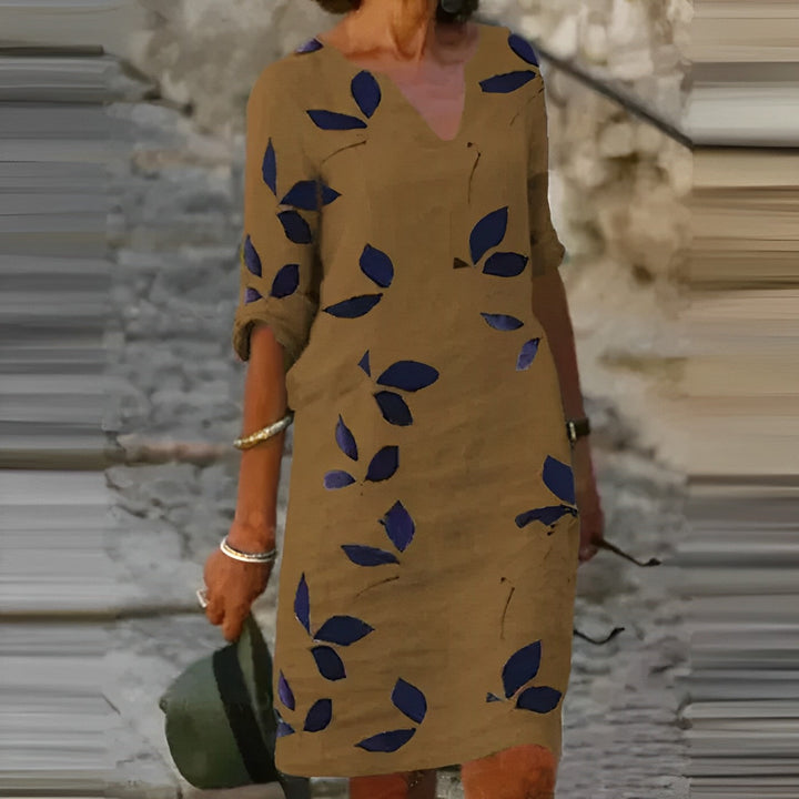Althea | Vintage Sukienka Krótki Rękaw w Serek