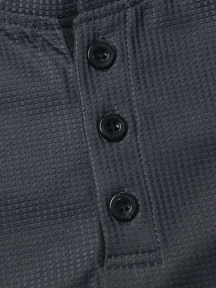 Tobias | Wyrafinowany Top Henley z Zapięciem na Guziki