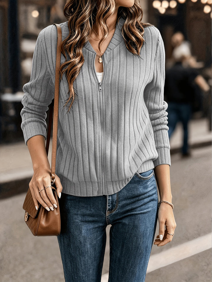 Sloane | Elegancka kurtka z ribbowanym zamkiem