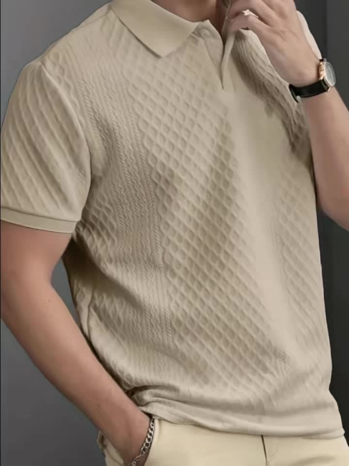 Harrington | Teksturowana koszulka polo do biura