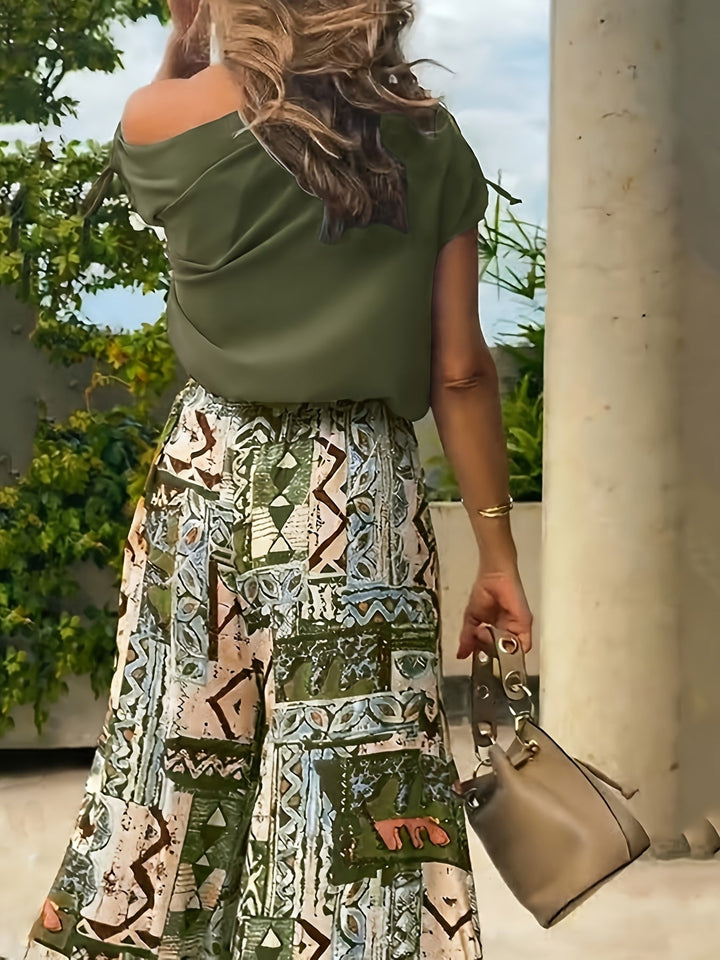Corinna | Elegancki Zestaw z Szerokimi Nogawkami