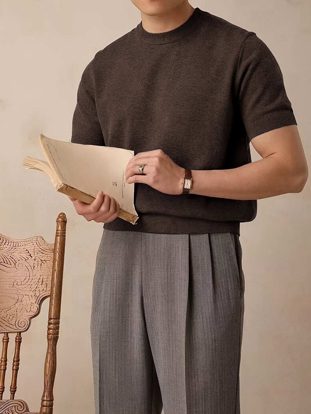 Rowland | Elegancki krótki rękaw sweter