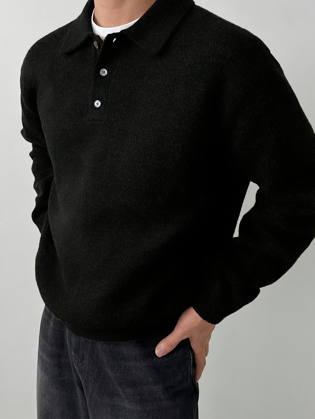 Reid | Sweter z kołnierzykiem polo