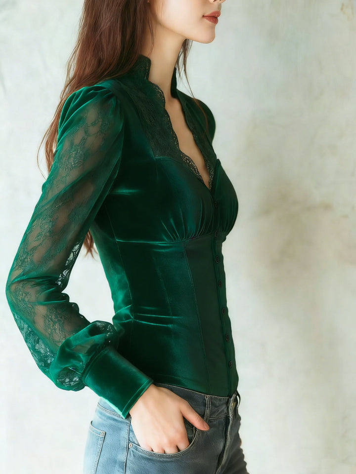 Lorelei | Bluzka Fitted z Guzikami