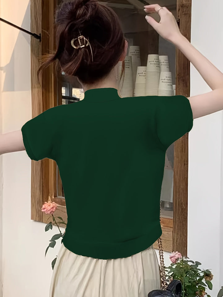 Camryn | Elegancki Top z Półgolfem