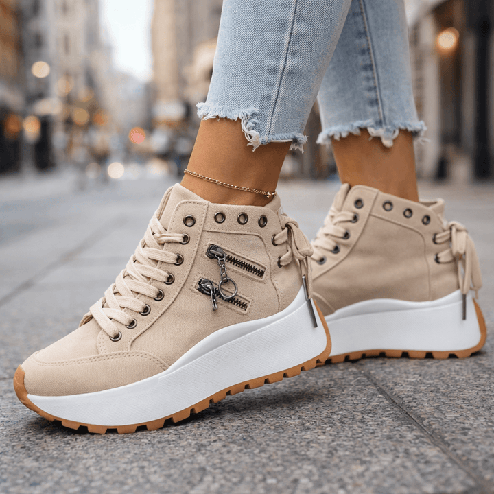 Fenella | Premium Wysokie Buty Sznurowane