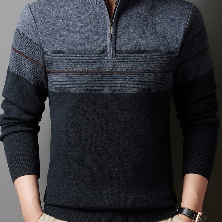 Ambrose | Sweter w paski z pół-zamkiem