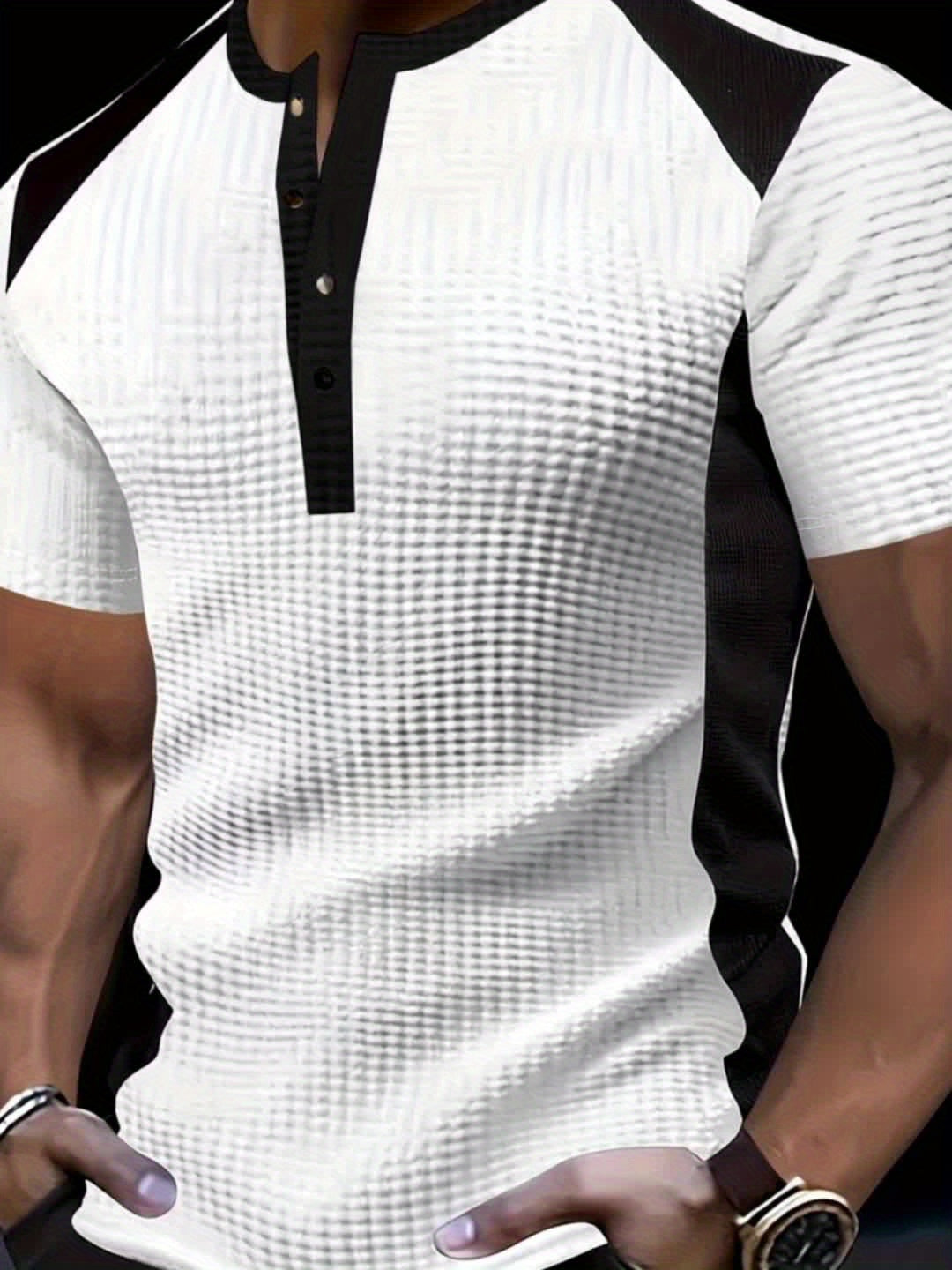Bradford | Teksturowany Kontrastowy Henley