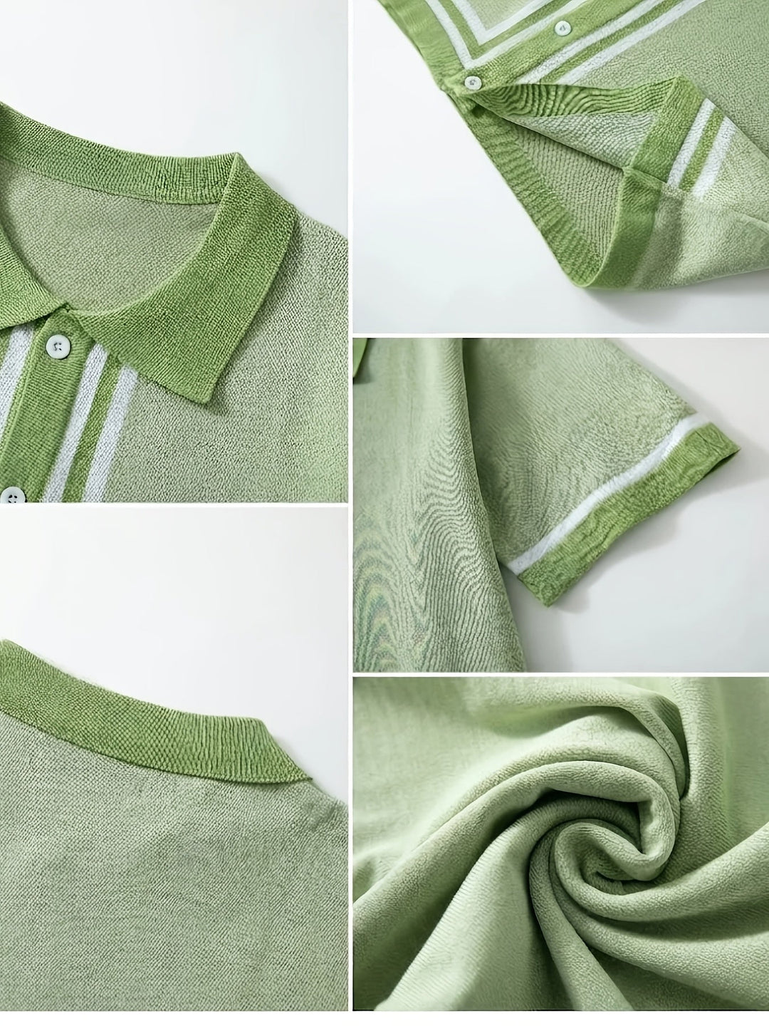 Malcolm | Retro Pasiasty Polo z Krótkim Rękawem