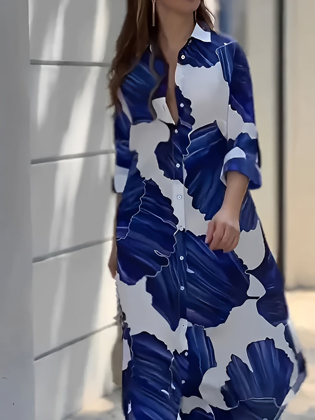 Cassandra | Luźna Sukienka Koszulowa Maxi