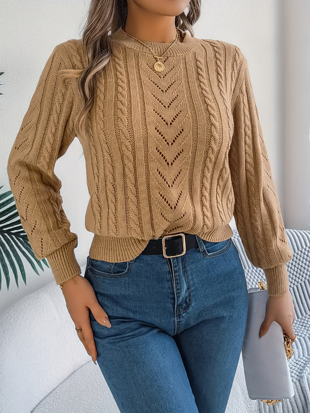 Heather | Sweter z teksturowanym splotem