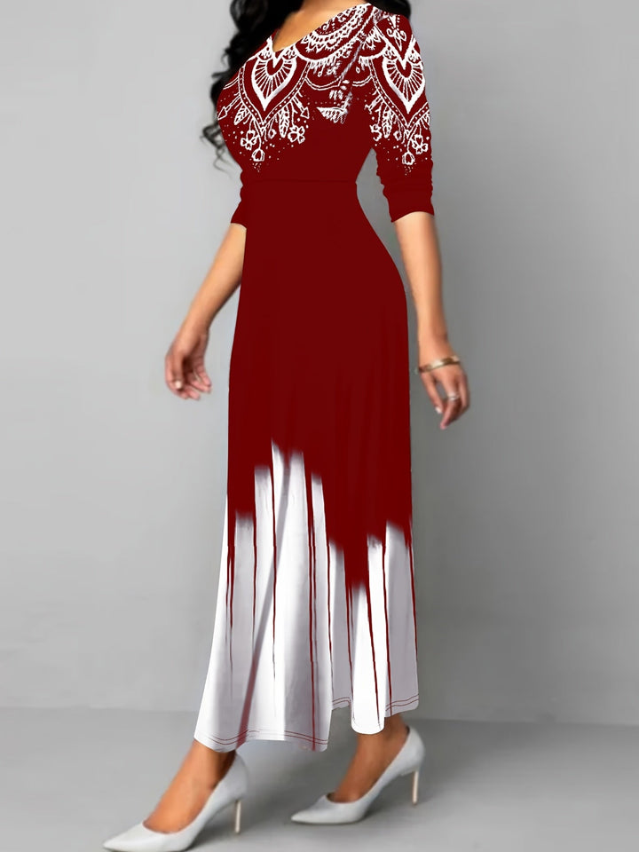 Rosalyn | Ornamentalna Sukienka A-Line Maxi