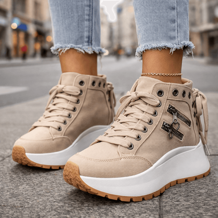 Fenella | Premium Wysokie Buty Sznurowane