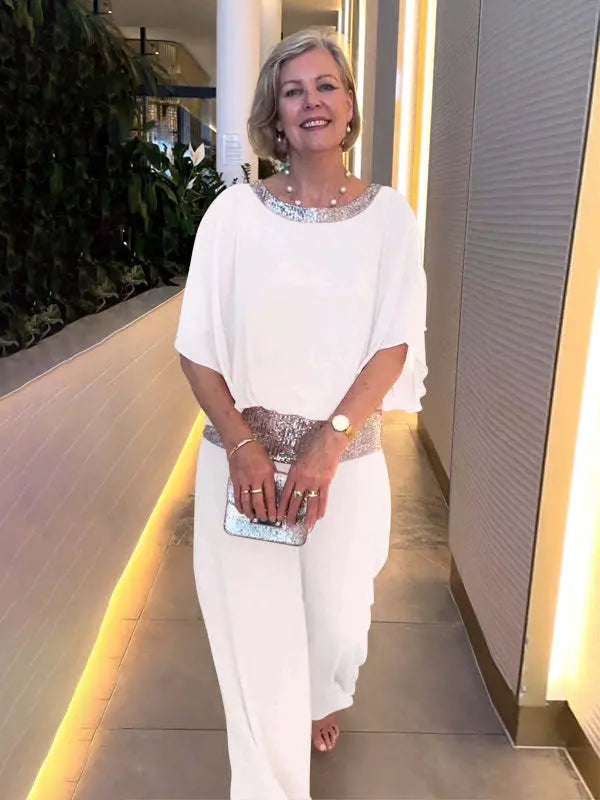 Lillian | Elegancki Zestaw z Szerokimi Rękawami