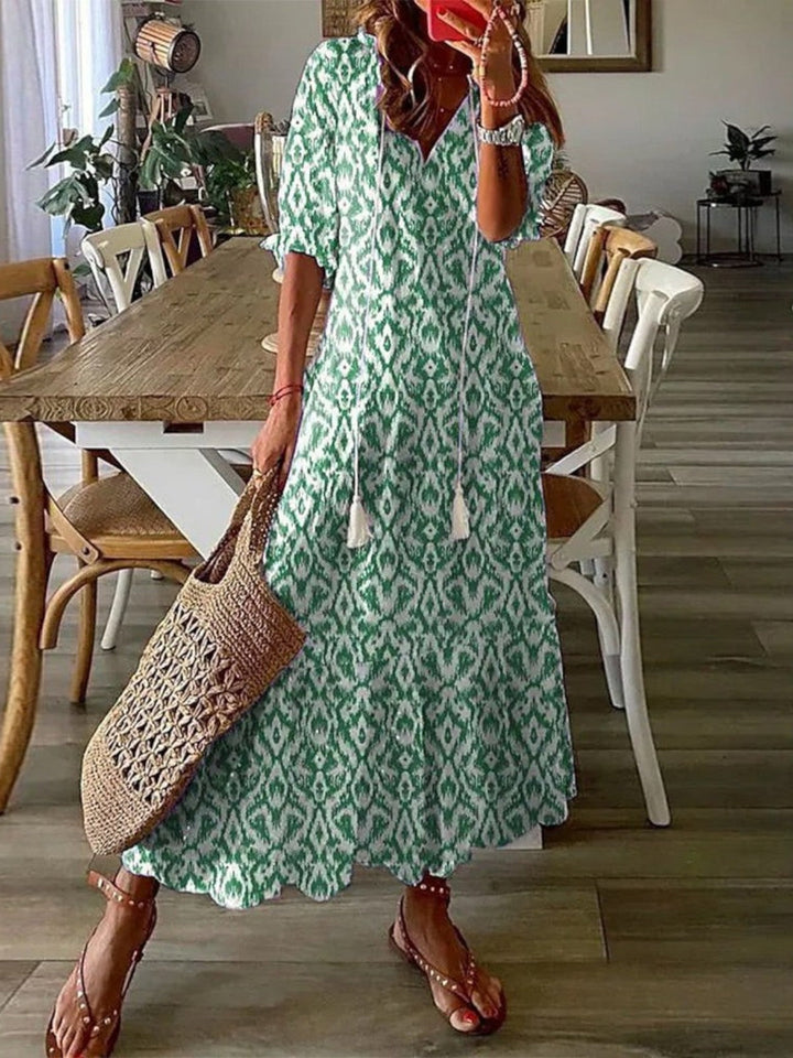 Poppy | Boho Letnia Sukienka z Dekoltem w Serek