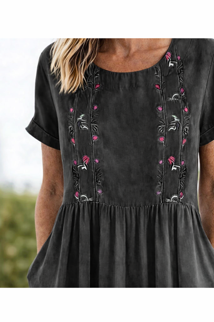 Trixie | Elegancka Kwiatowa Letnia Sukienka Midi