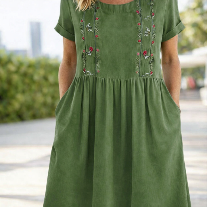 Trixie | Elegancka Kwiatowa Letnia Sukienka Midi
