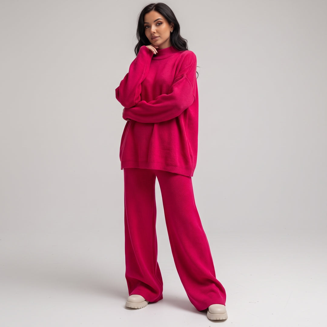 Damski Dres Komplet Bluza Spodnie Szeroki Krój