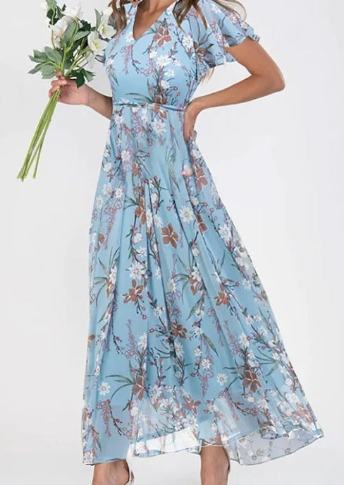 Noelle | Elegancka Krótka Sukienka w Kwiaty