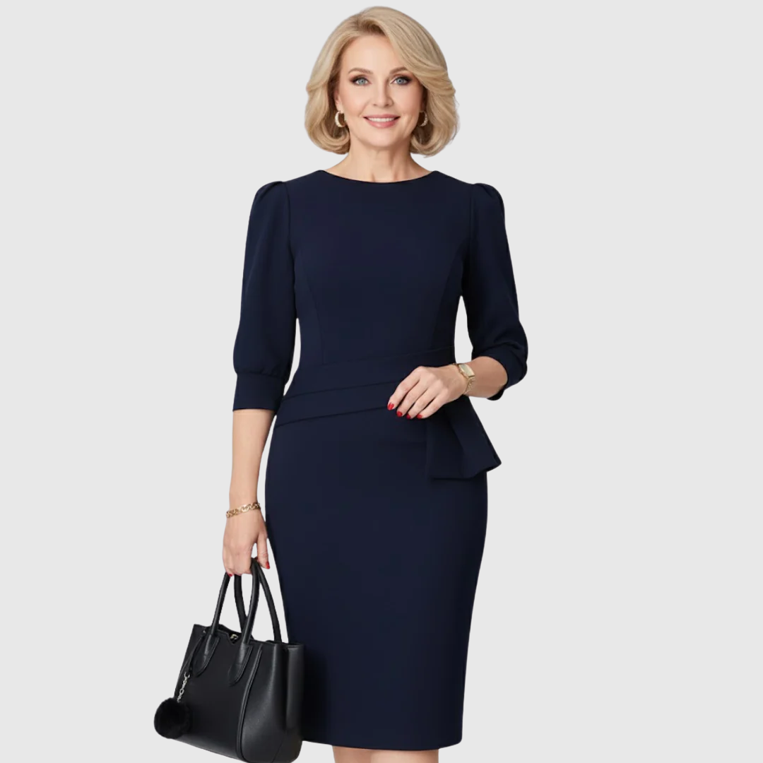 Claudine | Elegancka Sukienka Midi z Falbaną