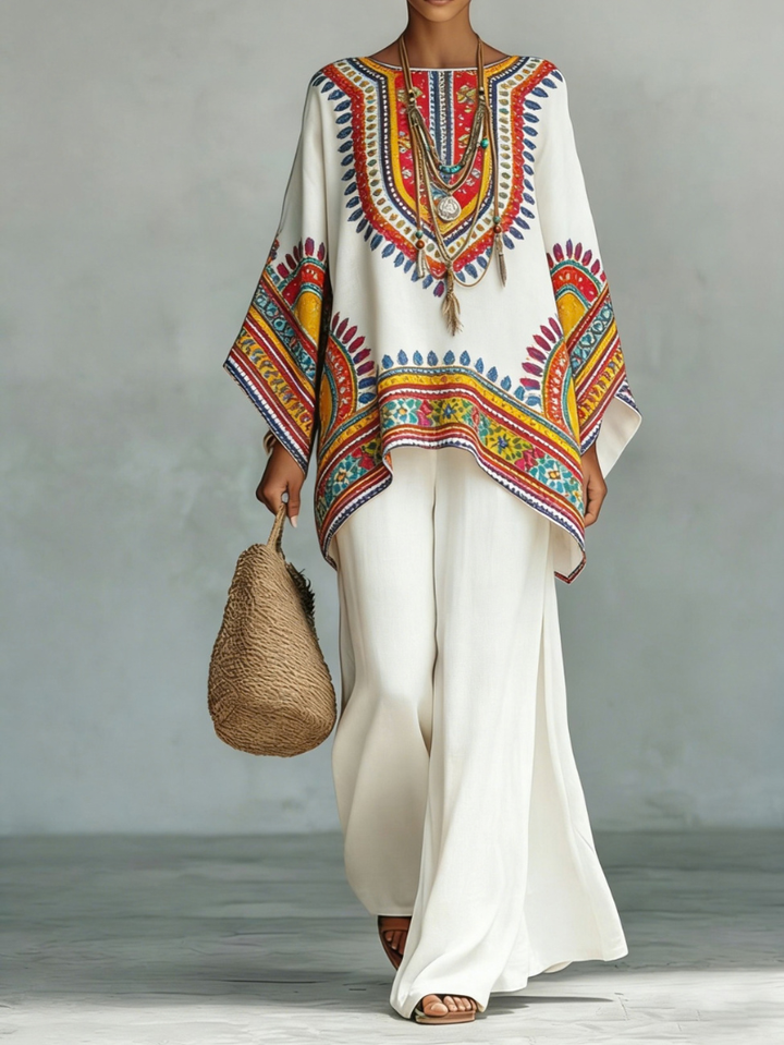 Mirthe | Boho Haftowana Tunika Resortowa
