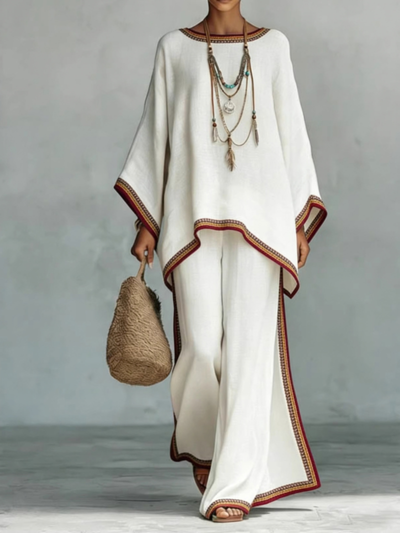 Mirthe | Boho Haftowana Tunika Resortowa