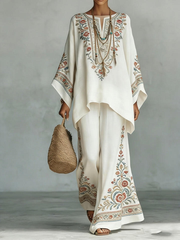 Mirthe | Boho Haftowana Tunika Resortowa