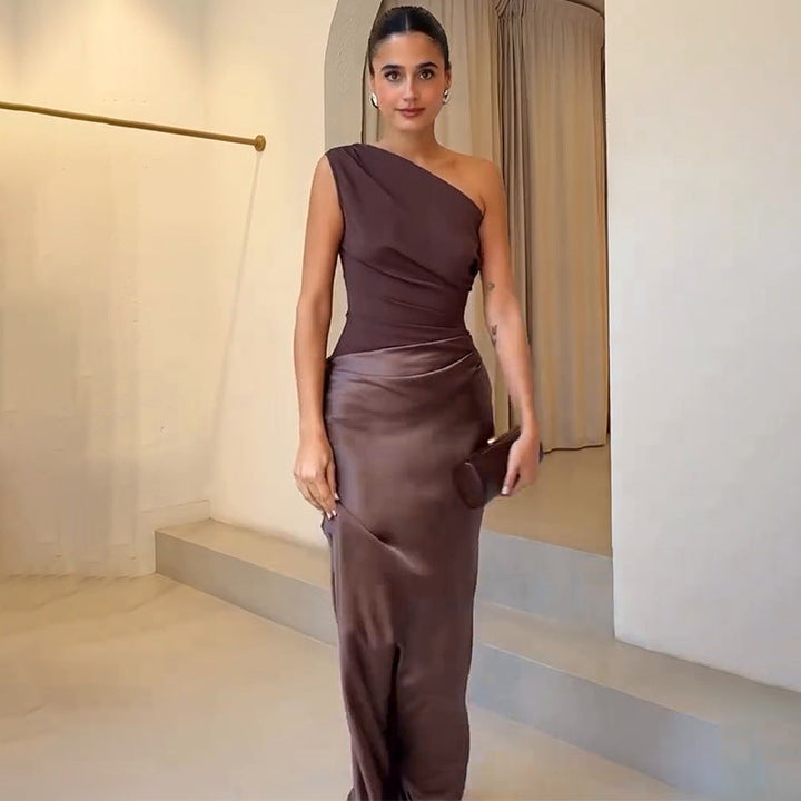 Isabella | Elegancka Maxi Sukienka na Jedno Ramię